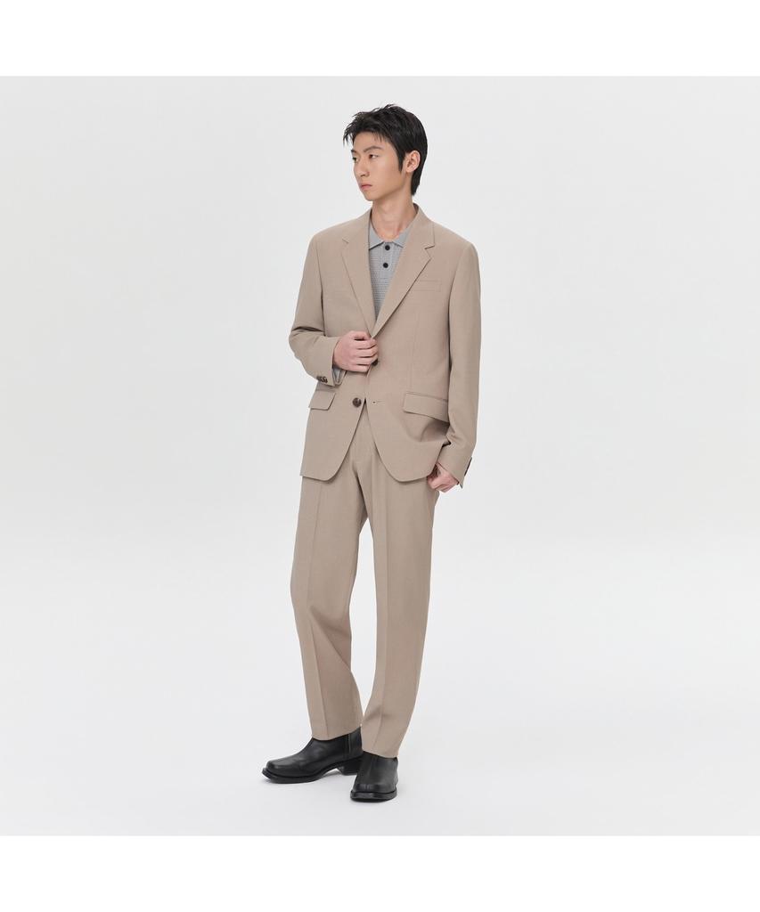 Keoseuuteommellou Beige Regular Fit Twill Setup Pants Cwpam26402Bex