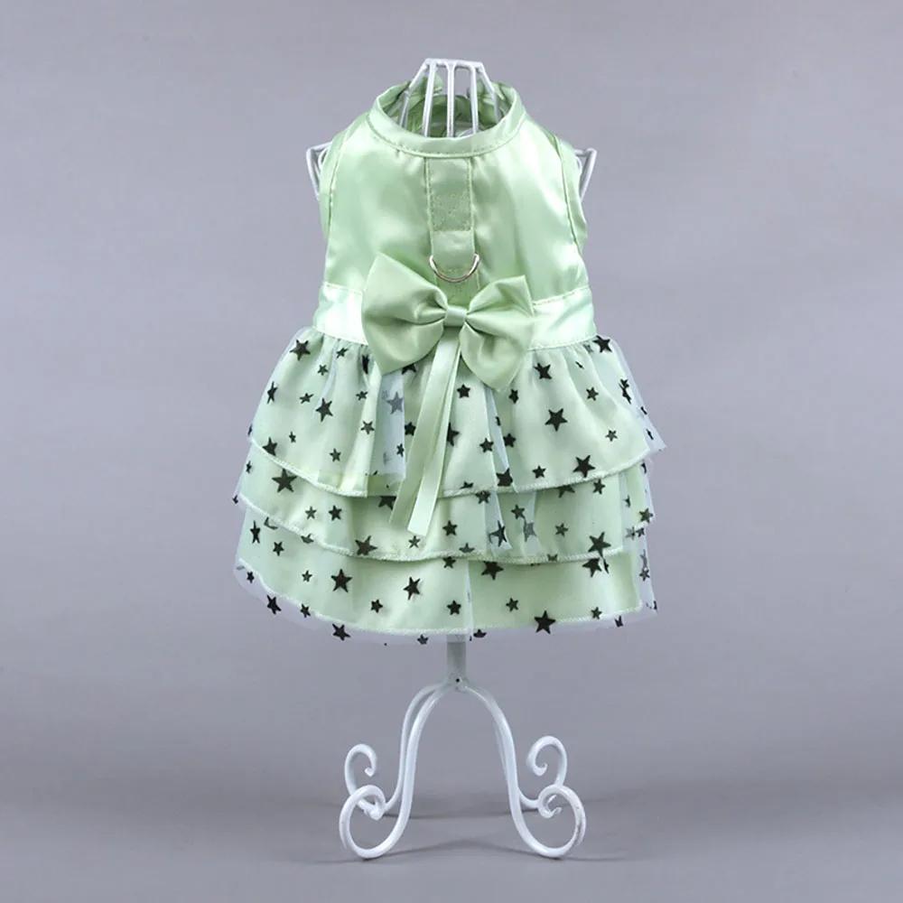 Dog Dresses Spring and Summer Princess Puppy Cat Skirts Star Pattern Teddy Bichon Dog Dress Summer Pet Clothes
