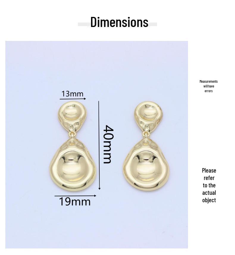 S925 Silver Needle Minimalist Geometric Dangle Earrings - Glossy, Fashionable, Luxurious, Real Gold Color Retention.