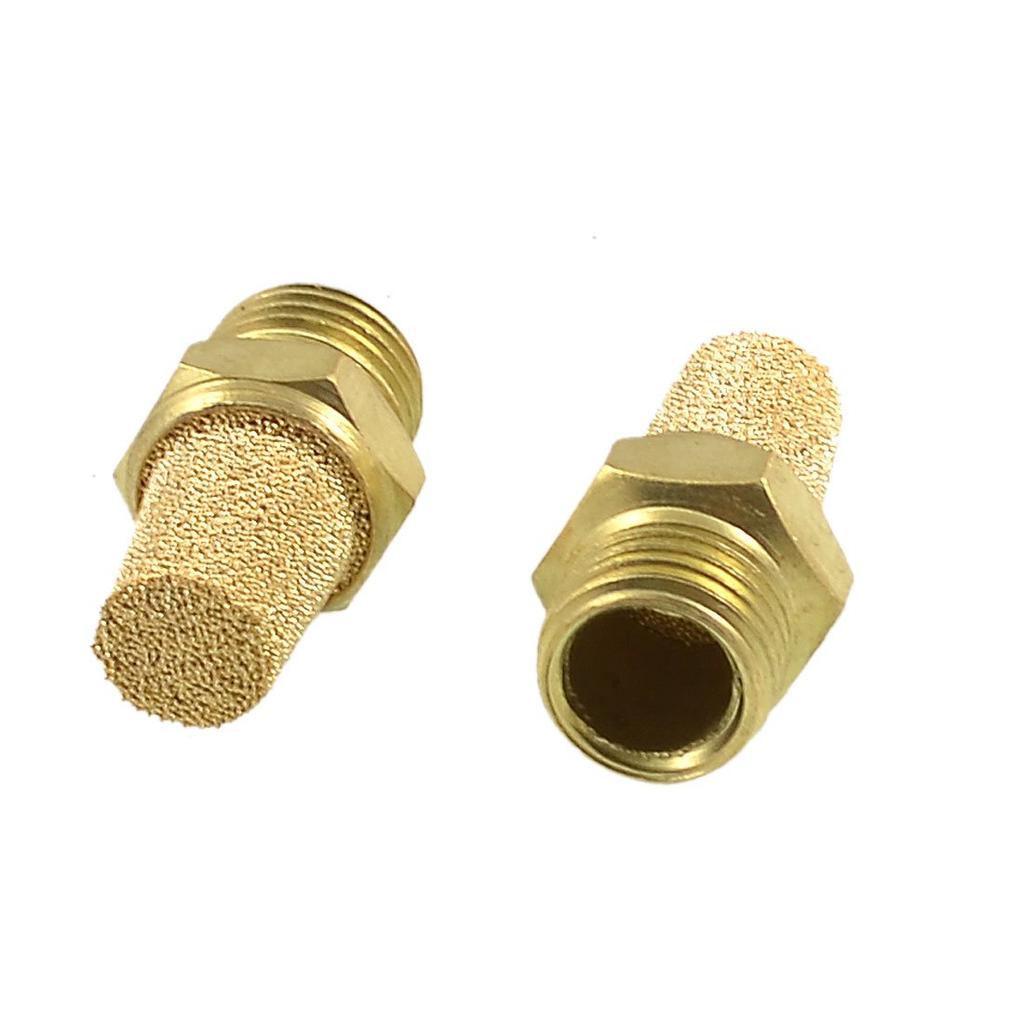 uxcell Pneumatic Muffler, Male Thread, 1/4" PT, Pack of 2