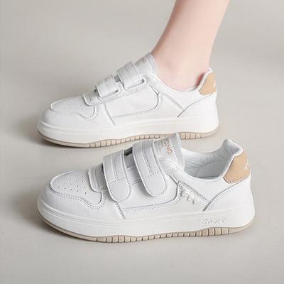 Женская обувь модные маленькие белые туфли женские новые на липучке плоские повседневные универсальные студенческие спортивные кеды