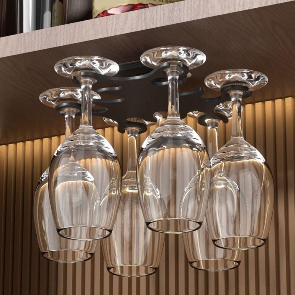Wall Mounted Glasses Hanging Rack Plastic Inverted Goblets Rack Wine Glass Rack Dining Rooms