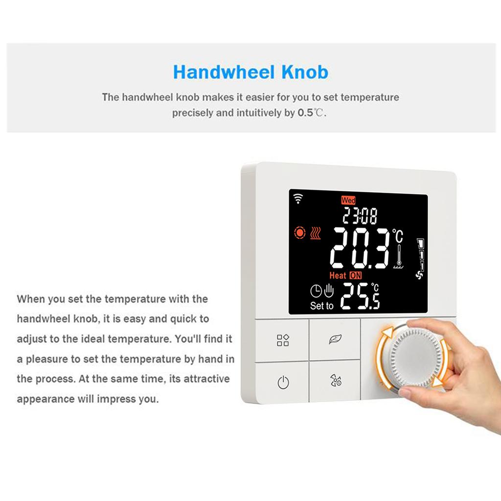 WIFI Electric Underfloor Heating 16A Thermostat with Application & Voice Control 2.8 Inch LCD Display Intelligent Programmable Thermostat