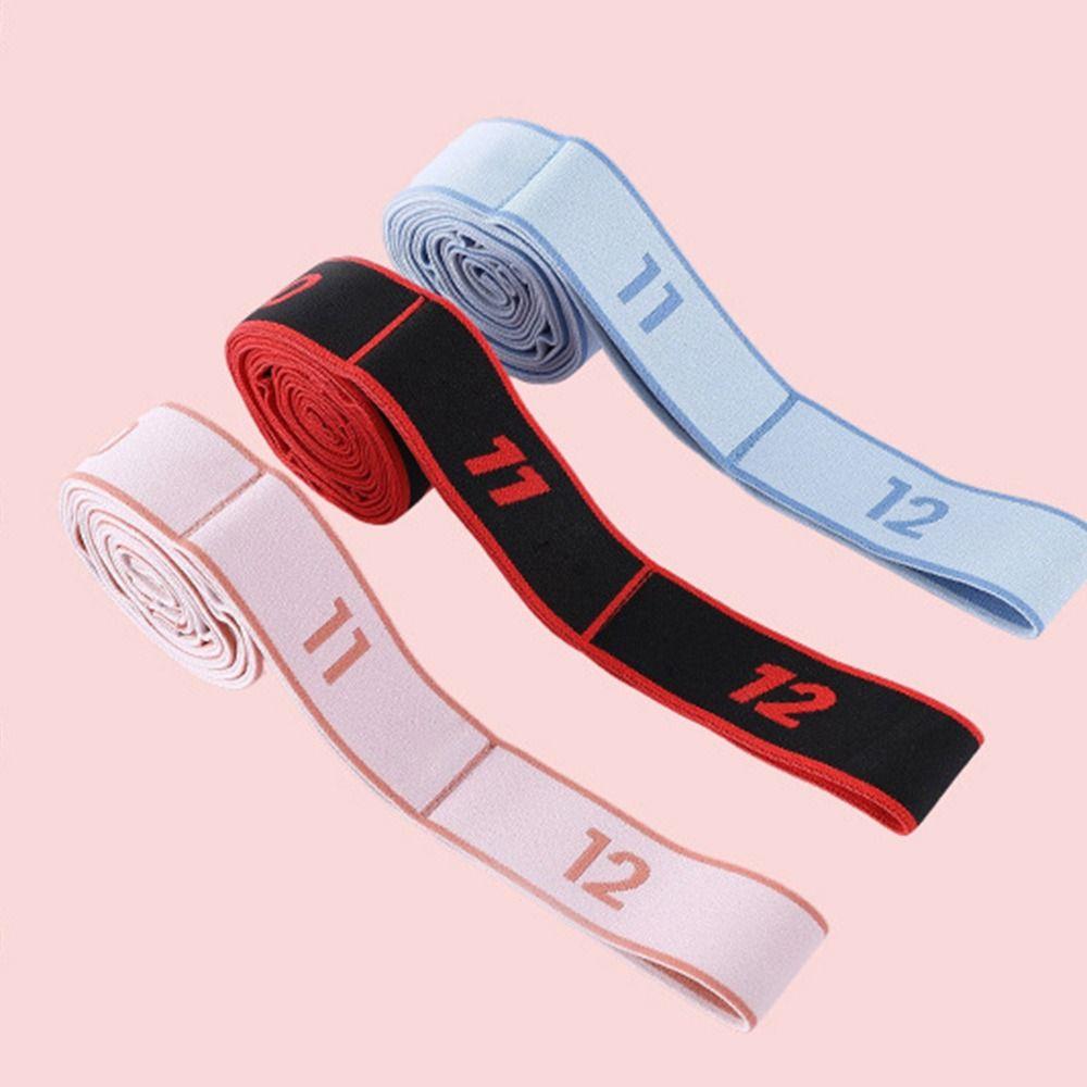 Portable Elastic Yoga Stretching Belt Digital Adjustable Resistance Band 10/12 Grid Dance Stretch Band Adult Child 3