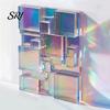 Impact Resistant Craft Tiles Mini Iridescent Acrylic Squares, Translucent Rainbow Pieces, 2cm 3cm Holographic Colorful Mosaic Art Supplies for