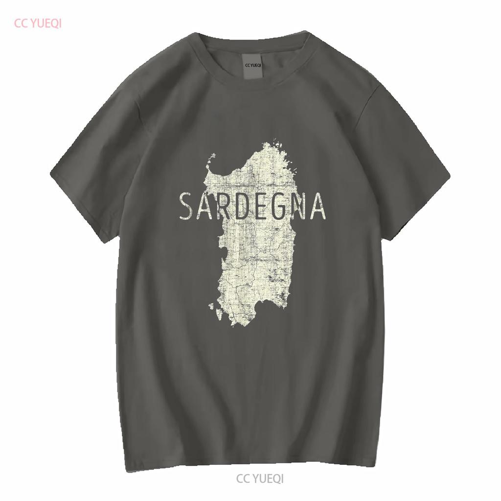 Сардиния Карта Word Art Sardegna Италия Сувенир Футболка Худи 101261 с длинным или коротким рукавом винтажный Стирка уличный стиль Удобный