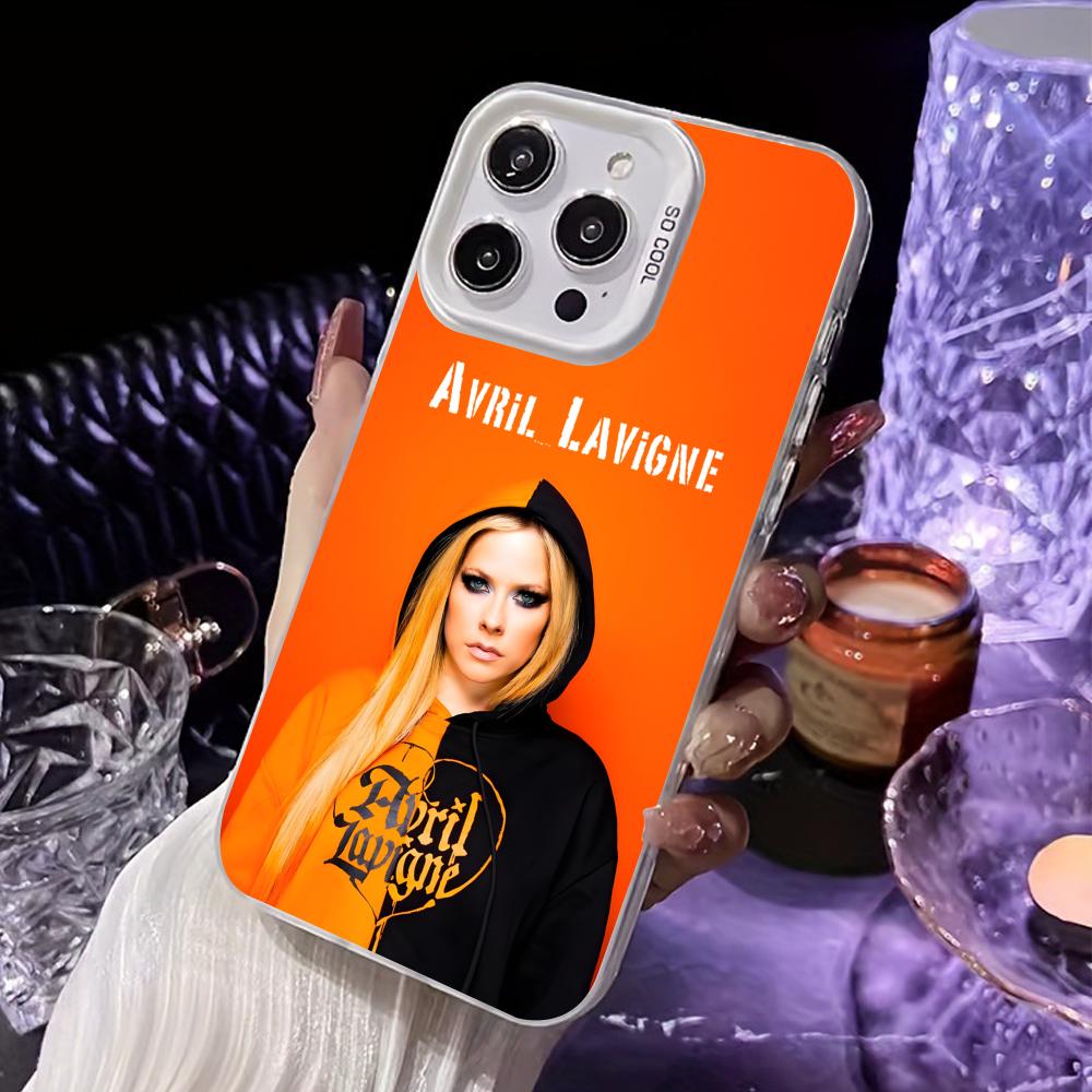 Avril Lavigne White Translucent Mobile Phone Case for iPhone 17 16 15 14 13 12 11 X XR XS Air Pro Max Plus Colorful Cover