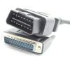 Кабель OBD 2 16-контактный к DB15-контактному последовательному порту RS232, автомобильный кабель-адаптер 100 см 16-контактный к DB25-контактному последовательному RS232 OBD2-кабелю