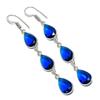 London Blue Topaz Gemstone 925 Sterling Silver Jewelry Earring 2.76"