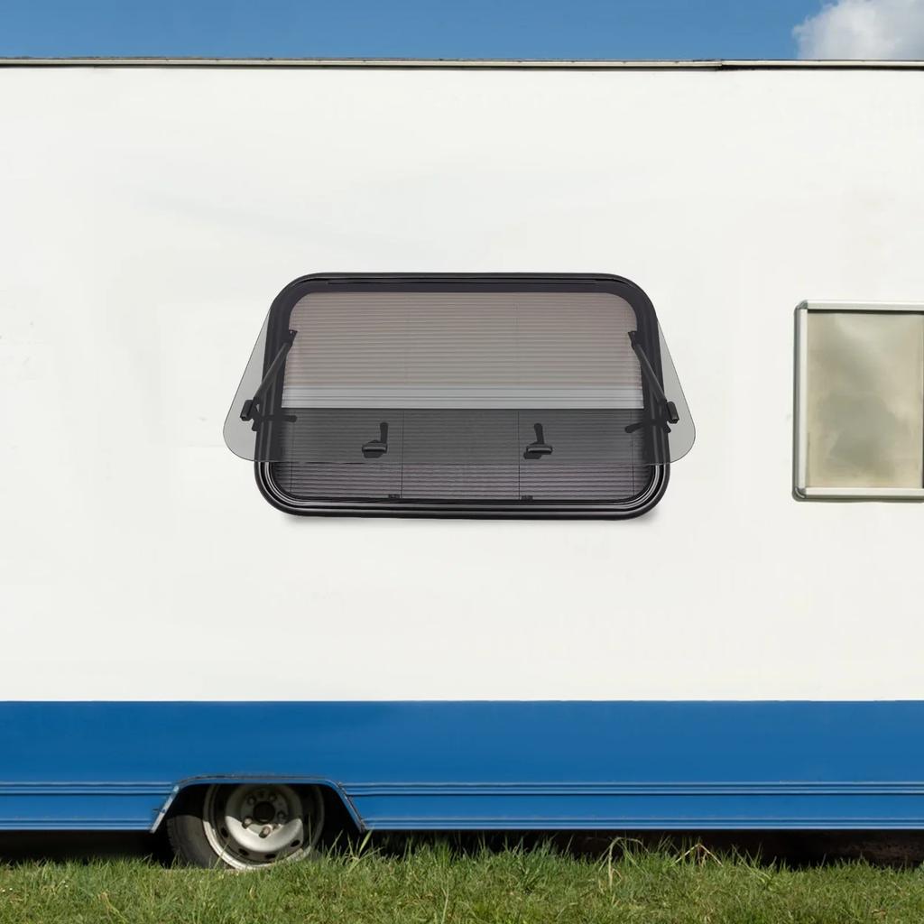 35.43" W x 21.65" H RV Exit/Push/Emergency Out Window with Screen Ultra Thick Tempered Glass Camper  for 1.18in Thickness Wall