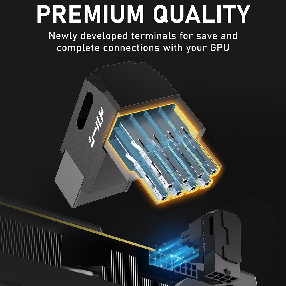 8-контактные адаптерные разъемы PCIe STD/RVS, 90-градусный адаптер питания для видеокарты GPU, угловой разъем питания для настольного ПК, видеокарты NVIDIA AMD