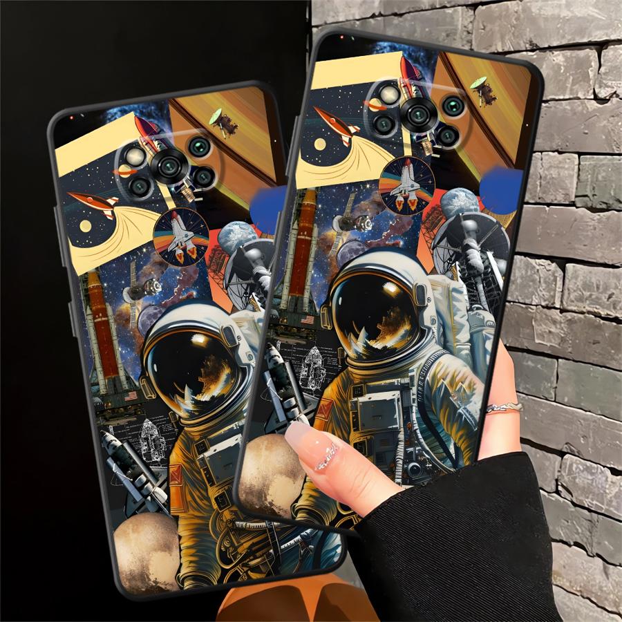 Чехол для телефона Funda для Xiaomi Poco F8 F3 C71 M5 M3 M4 M7 X3 X4 X5 X7 Pro C50 F1 C61 C75 Астронавт