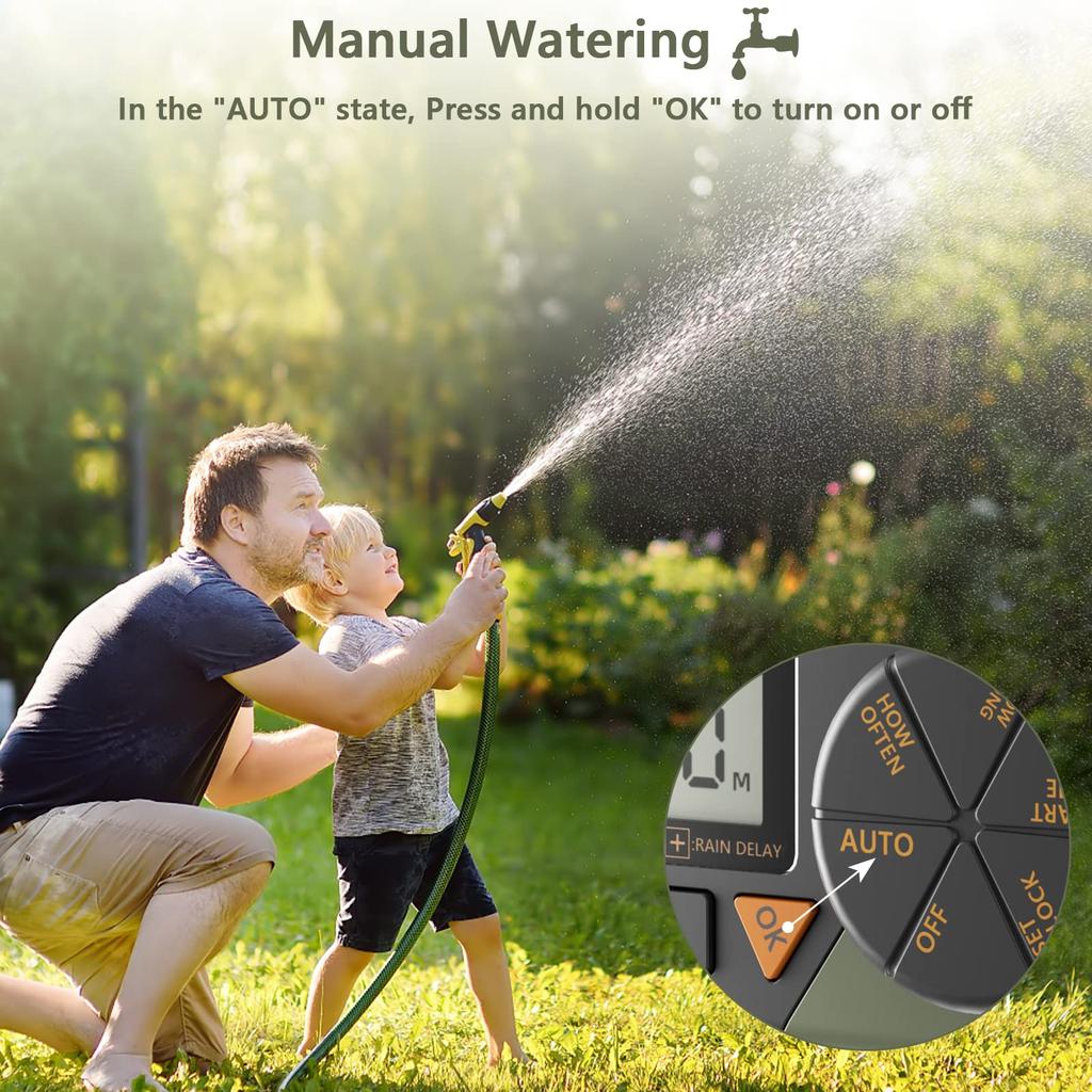 Diivoo Таймер капельного полива, 1/2 зоны, уличное автоматическое ирригационное оборудование с системой полива сада, садовые таймеры воды