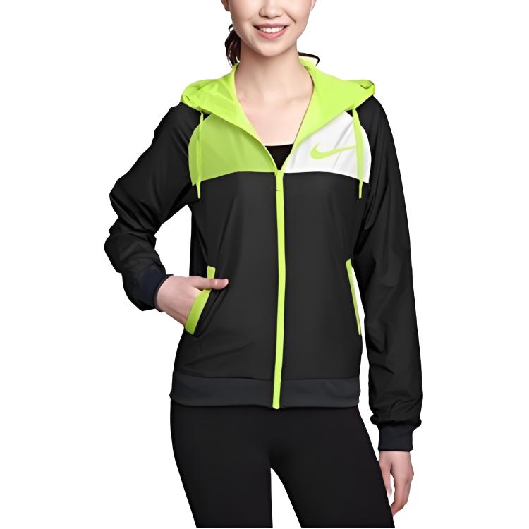 Nike Куртка WINDRUNNER женская 011 с капюшоном, средней толщины, другая расцветка, артикул 643085-011