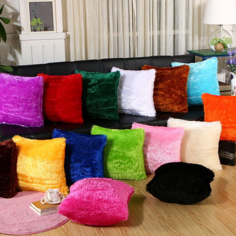 Soft Waist Home Decor Fur Plush Throw Pillow Cases Winter Warm Cushion Cover