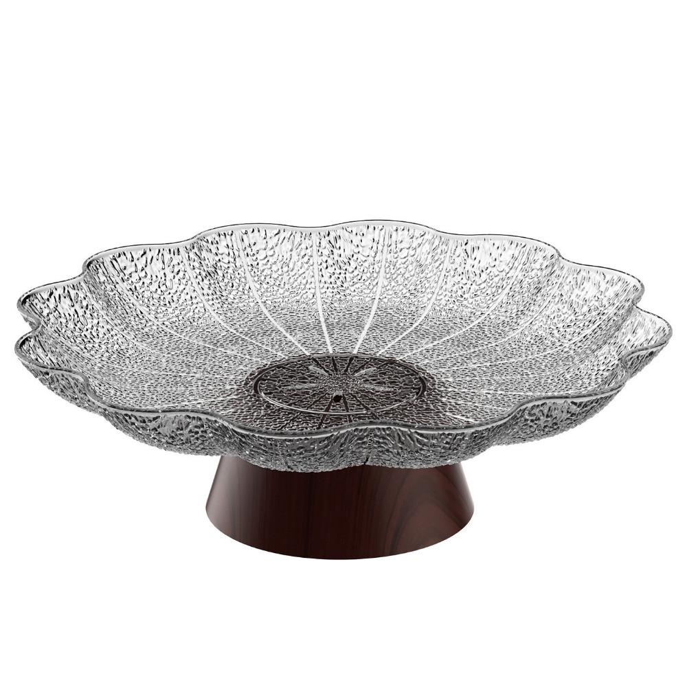 Large Capacity Pedestal Fruit Bowl Plastic Fruit Display Stand Elegant Dried Fruit Plate  Candy