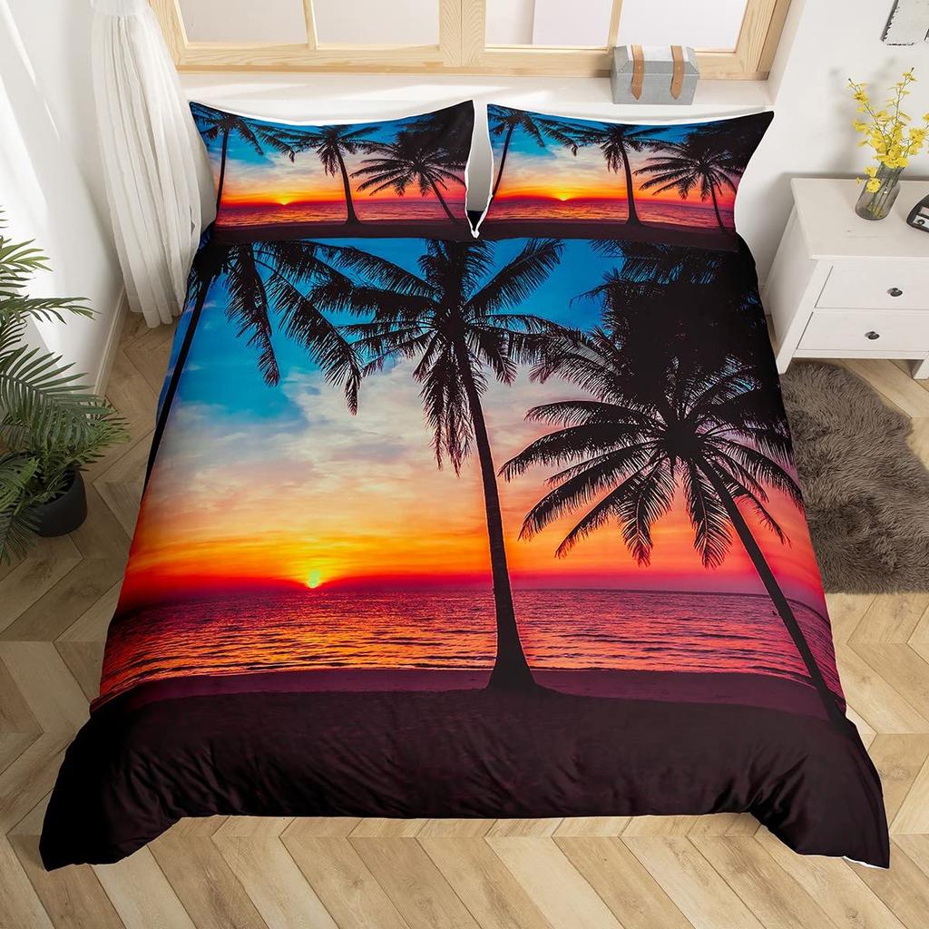 Постельное белье с закатом для детей и подростков, размер Queen, King. Пододеяльники, легкие, для декора комнаты. 2 наволочки, 1 пододеяльник. Без одеяла.