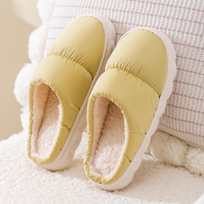 Новые осенние и зимние хлопковые тапочки, пара домашних тапочек с толстой подошвой, нескользящие, теплые, плюшевые, мужские и женские тапочки