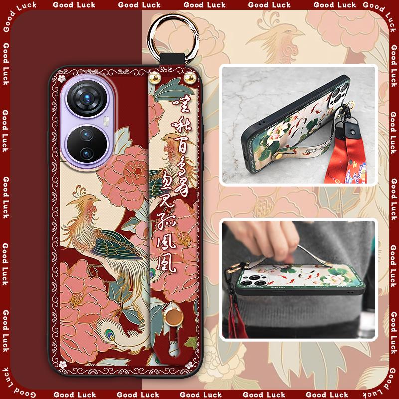 Грязеотталкивающий ремешок на запястье Чехол для телефона Для Blackview A200 Pro Защитный Для мамы Мягкий чехол Противоударный Китайский стиль Кольцо