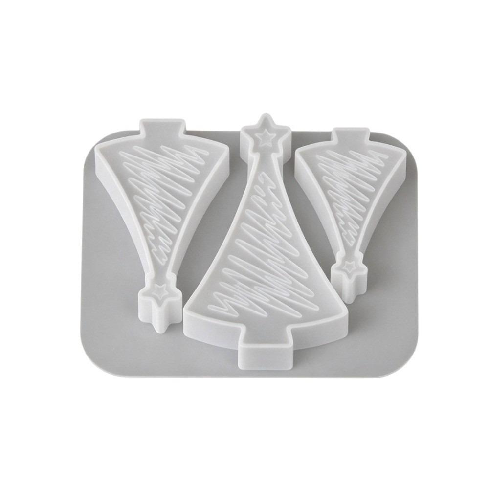 3 Cavity Christmas Tree Mold 3D Stripes Soap Mold Gift Making DIY Candle Mold Xmas Decor