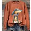 Винтажные женские толстовки с длинными рукавами и 3D принтом собаки, графическая одежда, большой пуловер с круглым вырезом, осенняя одежда для женщин, свитшот