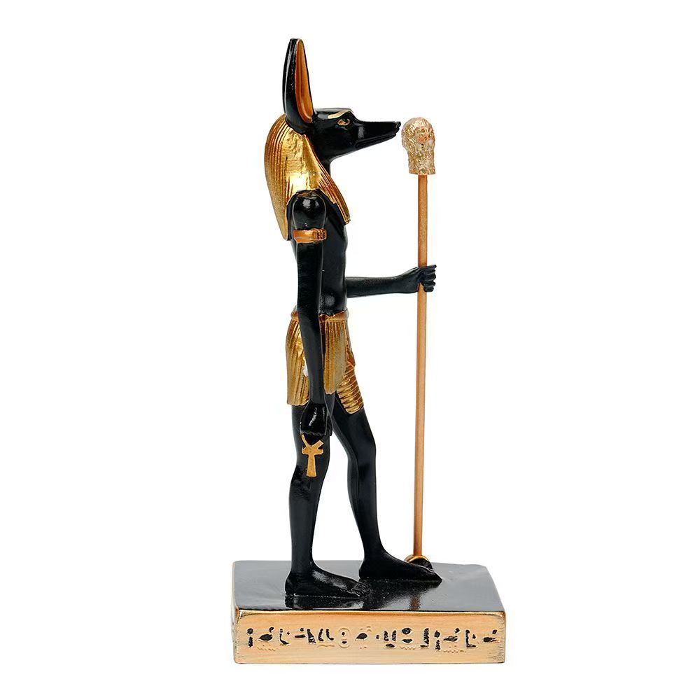 Anubis Statue Egyptian God of Death Mummy Sculpture Resin Figurine Home Office Decor Gift for Mythology Lovers Halloween Gift