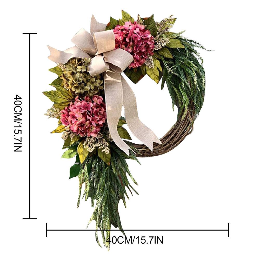 Wreaths Hydrangea for Porch Yard Wedding Decoration Farmhouse Seasonal Decor