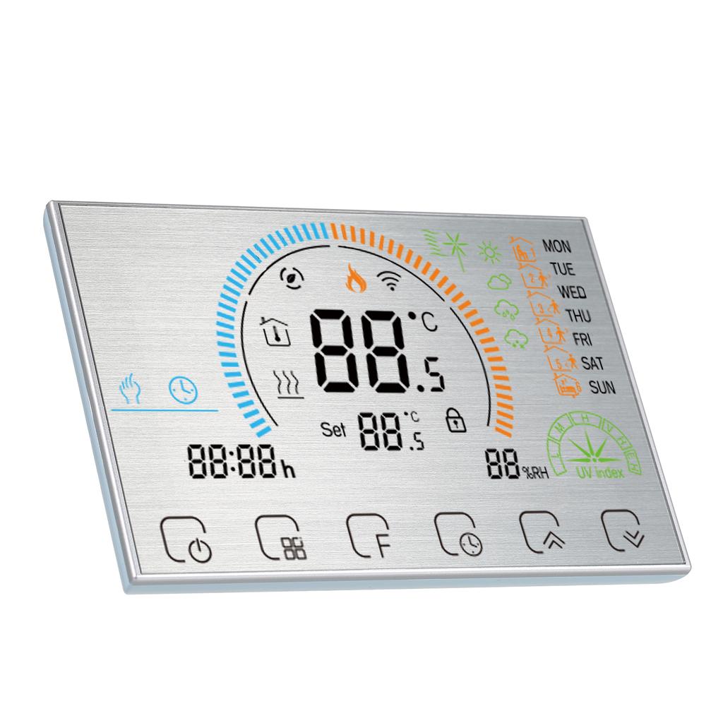 3A 95~240V Boiler Heating Energy Saving Smart Thermostat with Touchscreen LCD Display Weekly