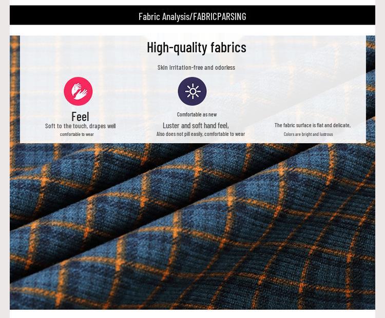 Men's Plus Velvet Plaid Long Sleeve Thick Warm Shirt Cardigan for Autumn and Winter