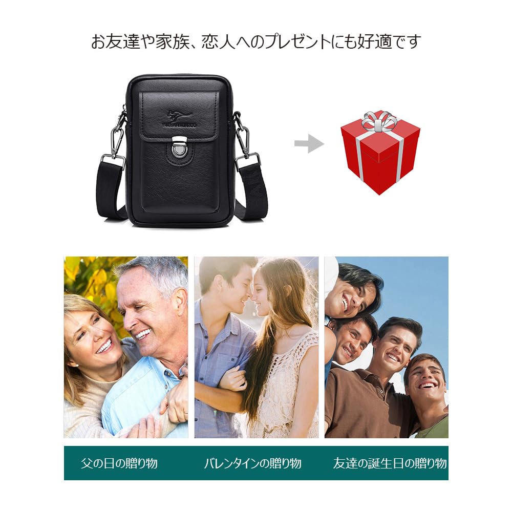 Leather Mini Shoulder Bag Mini Waist Bag Waist Pouch for Motorcycles PU Leather Unisex Mini Crossbody Bag Chest Bag One Shoulder Lightweight Brown