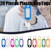 20 Pieces Plastic Key Tags Assorted Key Rings ID Tags Name Card Label