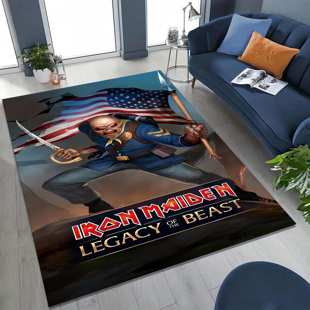 3D I-Iron-Maidens Music Band Art Carpet Rug for Bedroom Living Room Sofa Home Doormat Decor,Large Kids Non-slip Floor Mat