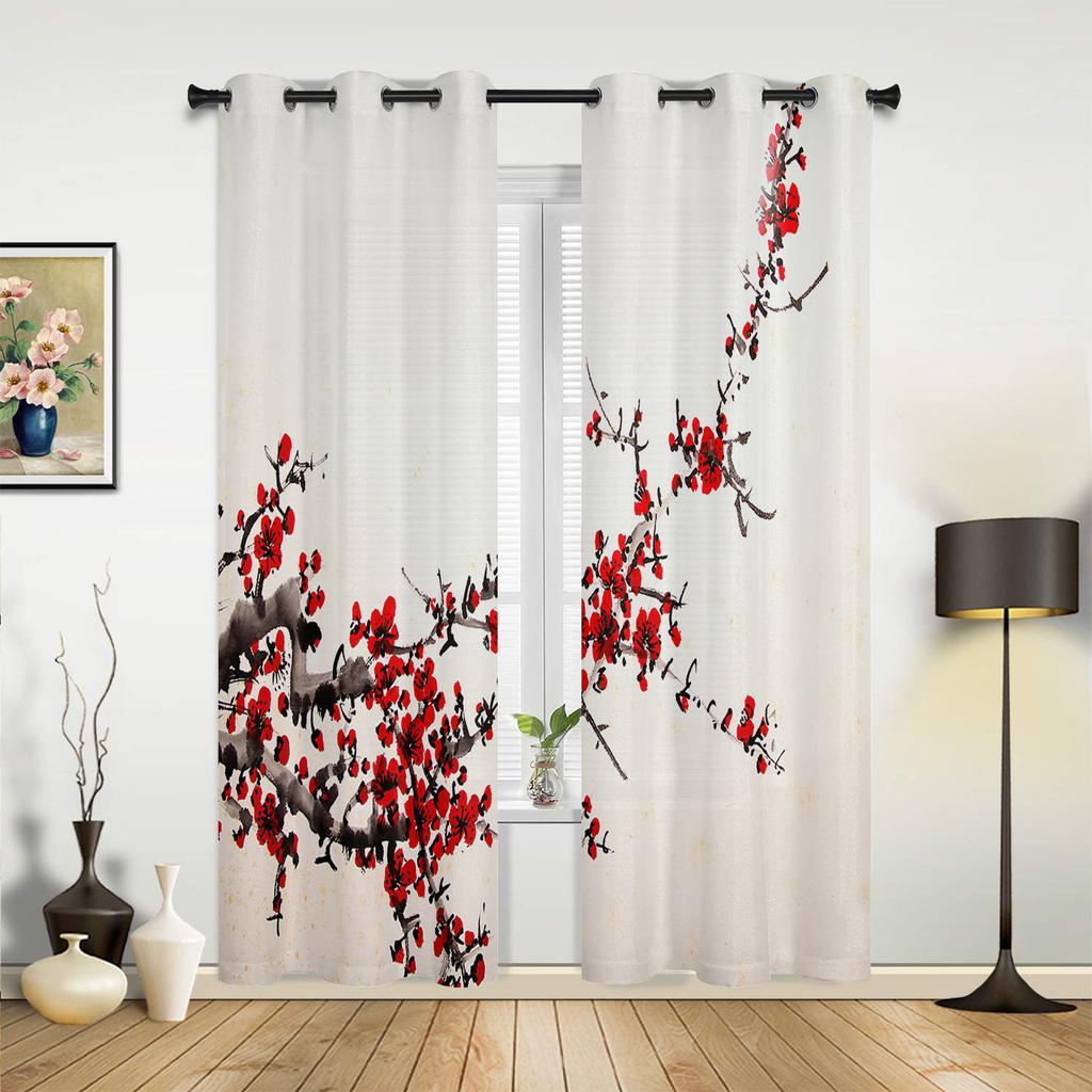 Сливовое солнце чернила живопись шторы для спальни гостиная шторы кухня детская комната оконные шторы современный домашний декор