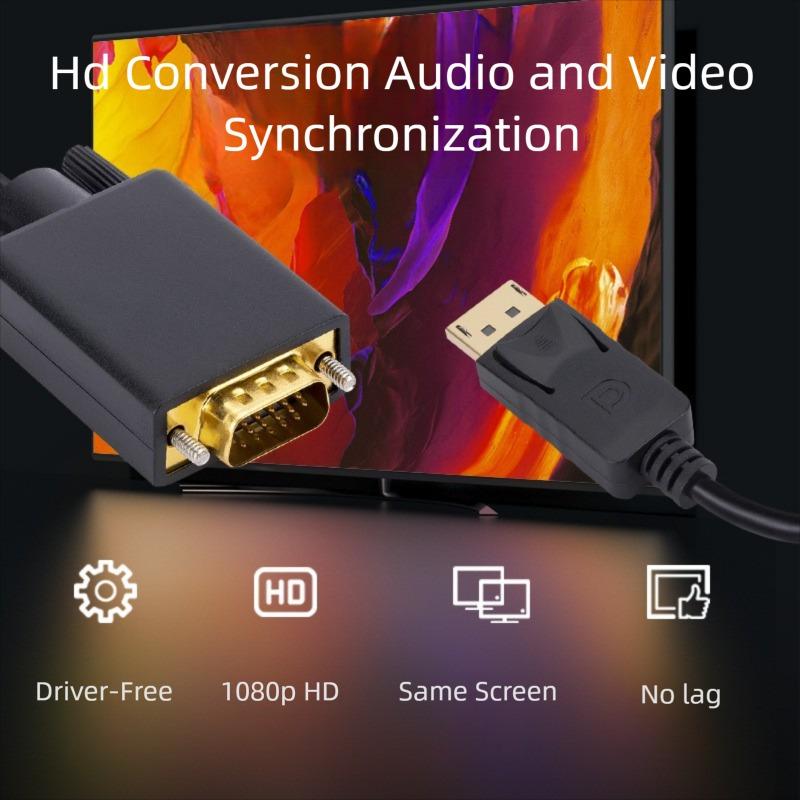 Кабель DisplayPort на VGA Адаптер DisplayPort на VGA Преобразование HD Видео Кабель Для Телевизора Монитора Ноутбука Компьютера Проектора 1080P