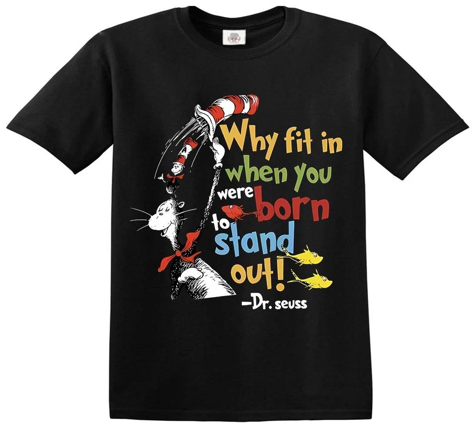 Why Fit In When You Were Born Funny Print Novelty Joke Kids T-shirt Tee Top