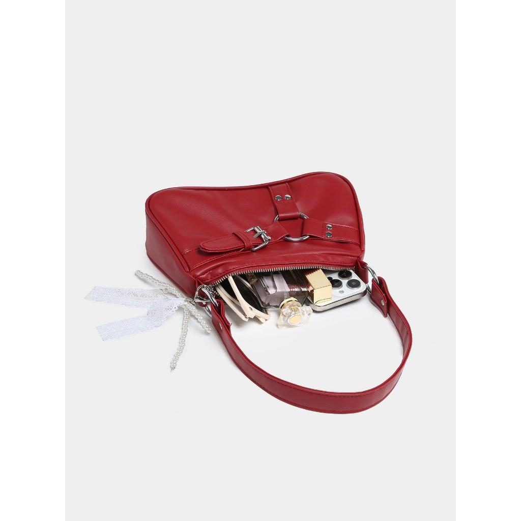 IELGY Ladies Red Retro Shoulder Underarm Bag