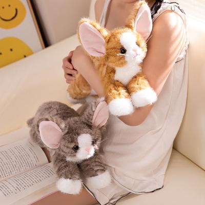 Милая имитация лежащей немецкой кошки, плюшевая игрушка, кукла-котенок, компаньон для детей, успокаивающая кукла