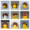 10 шт./лот MOC Кирпичи Коричневые Мужские Волосы для Фигурки 4 см Тело Одежда Совместимо с Крупными Брендами Строительные Блоки Игрушки Куклы