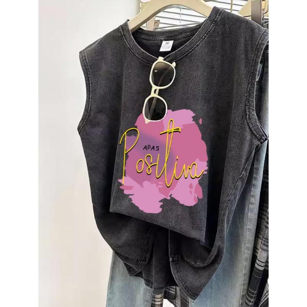 Ретро Тренд Потертая Старая Майка Жилет Женский Свободный Модный Бренд Безрукавка Одежда Pas Normal Studios Велоспорт