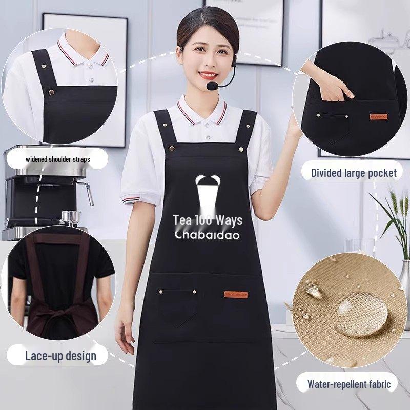 Waterproof Logo-Printed Catering Apron for Coffee & Tea Waiters