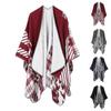 Women Winter Warm Oversized Printing Blanket Cape Wraps Shawl Cardigans