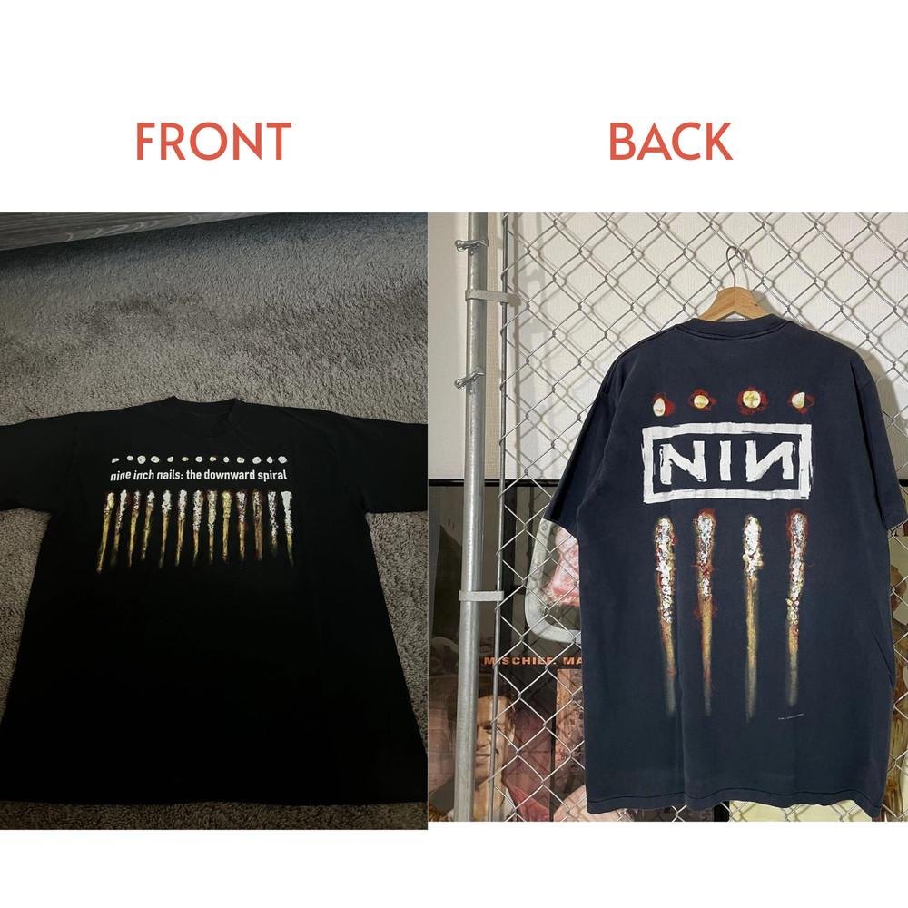 NINE INCH NAILS #034;Спираль вниз#034; Черная Унисекс Футболка с Принтом с Двух Сторон НОВАЯ Унисекс Футболка