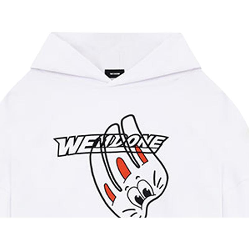 We11done Ss22 Logo Cartoon Pattern Hoodie Unisex hoodies White WD-TH1-22-585-U-WH