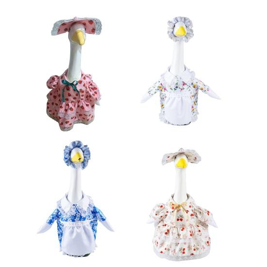 Yousheng Spring Flower Porch Goose Outfit for 23Inch Cement Goose Wildflower Floral Goose Clothes for Spring Summer Outdoor Patio Yard Lawn Decoration
