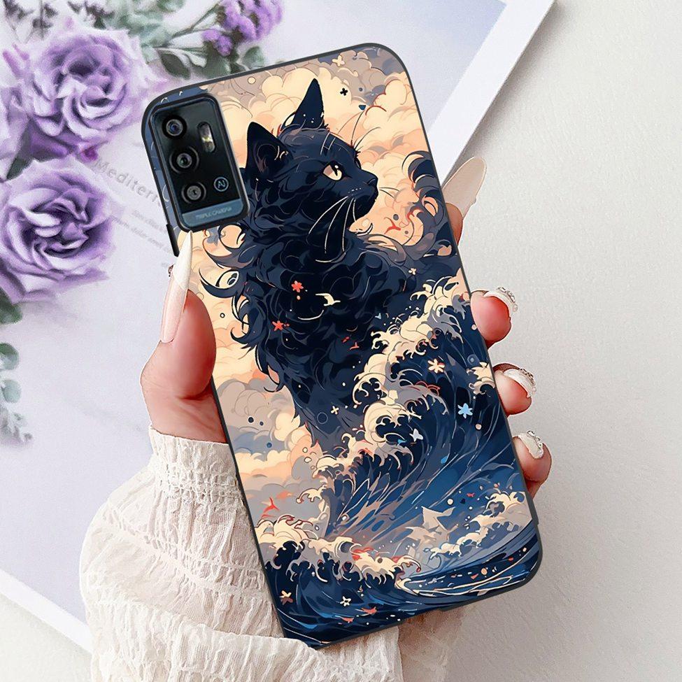 Чехол для ZTE Blade A51 Чехол для ZTE Blade A71 A7030 Роскошный Бабочка Любовь Милый Кот Крутой Красивый Лев Расписной Черный Силикон