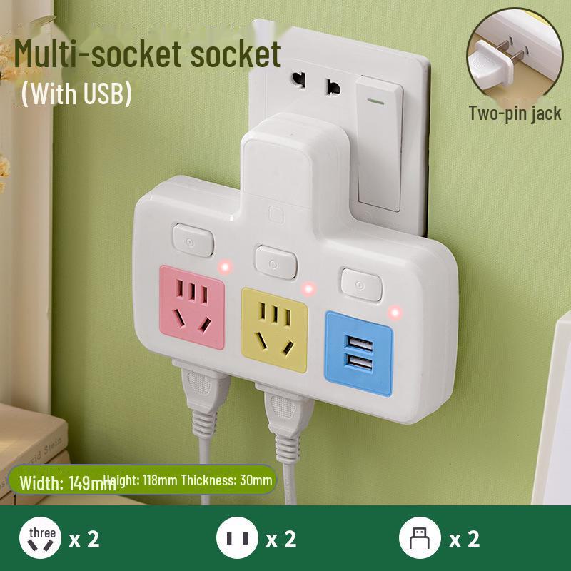 Pure Copper Multi-Function USB Power Strip with Wireless Plug Board