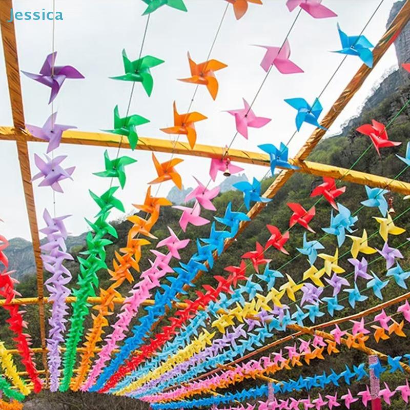 100-Pack Colorful Pinwheel Set - 172327Cm Wind Spinners With Hanging Wire For Party  Garden Decor