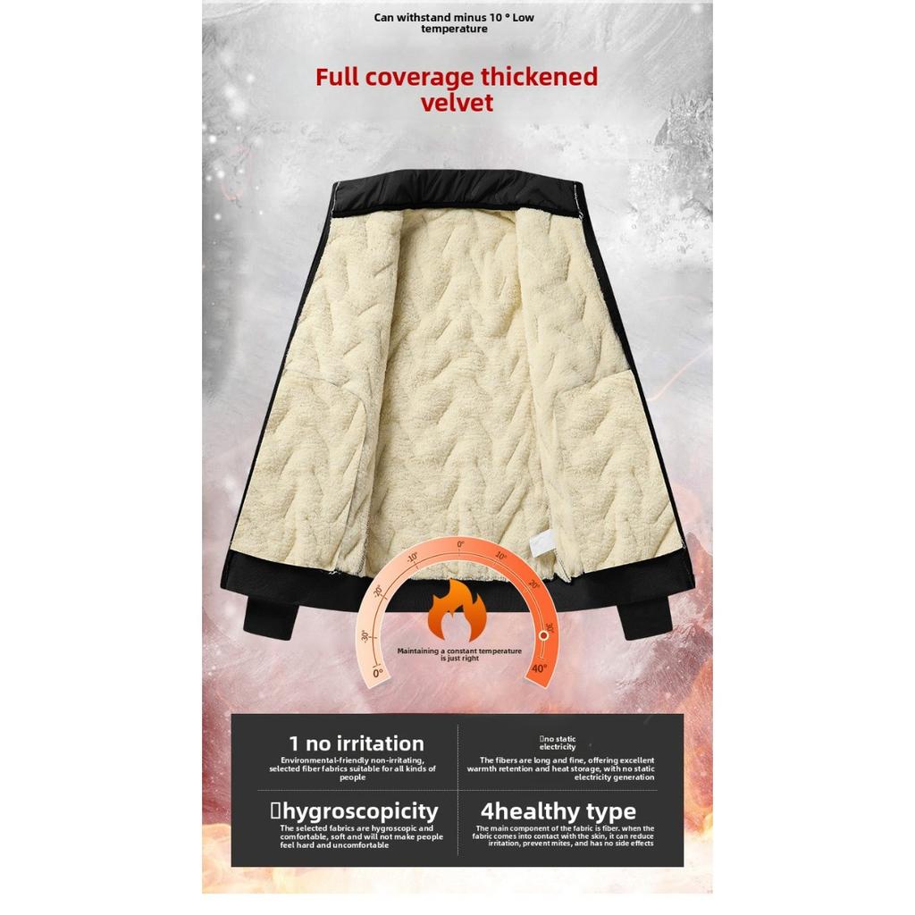 Новый мужской теплый жилет из овчины с ультразвуковыми хлопковыми брюками для осени и зимы