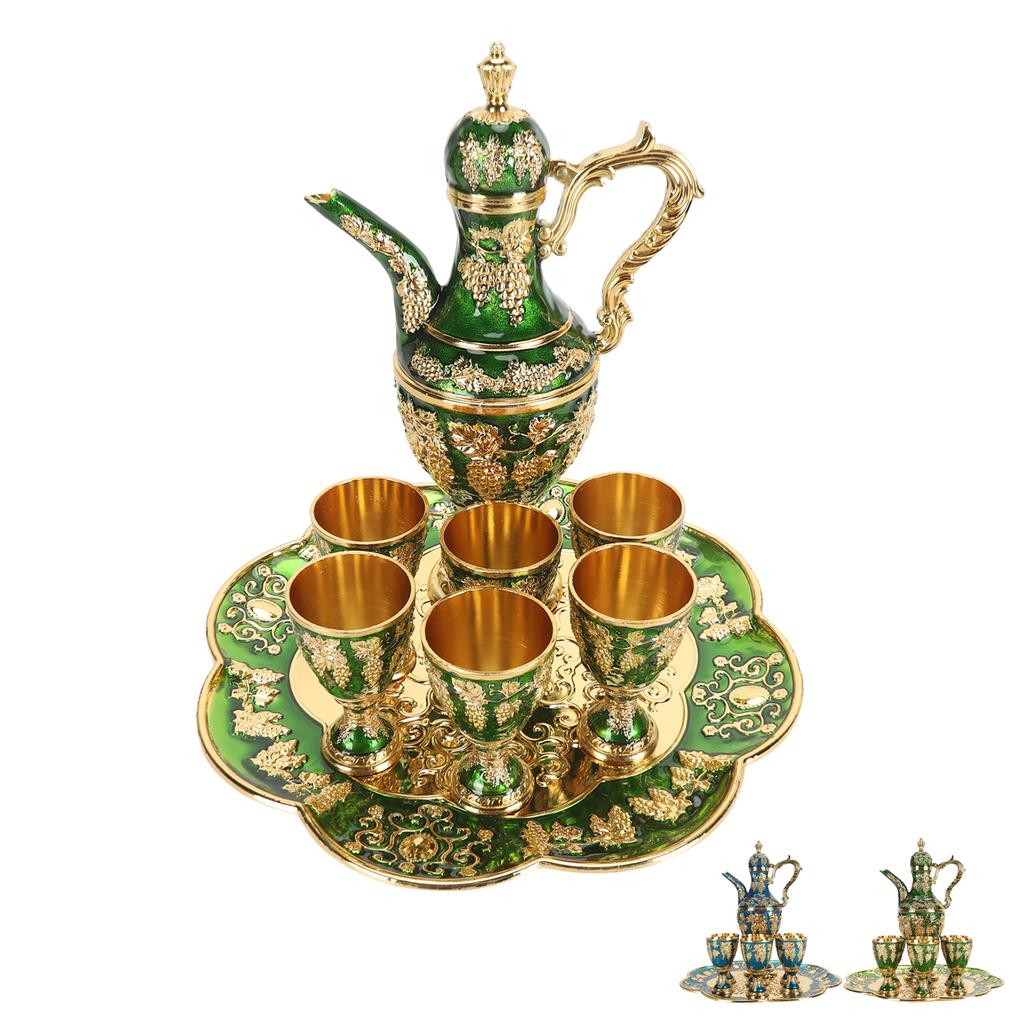 Metal Wine Pot Kit Rustproof Waterproof Zinc Alloy Coffee Pot Set Decorative Exquisite Vintage Pot T