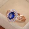 Кольцо с овальным камнем из стерлингового синего циркония для женщин, аксессуары для вечеринок, юбилеев, свадеб, подарков на любовь, кольца